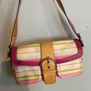 Vintage coach striped soho shoulder bag